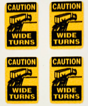 Decal 1/64 Caution Wide Turns - DX829