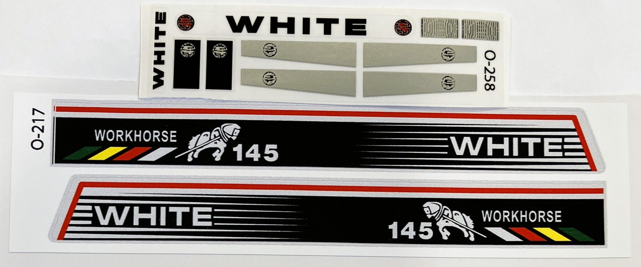 Decal 1/16 White Workhorse 145 Set DO217 - Midwest Decals & Farm Toys