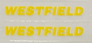 Decal 1/16 Westfield - Yellow 1 15/16" DX303