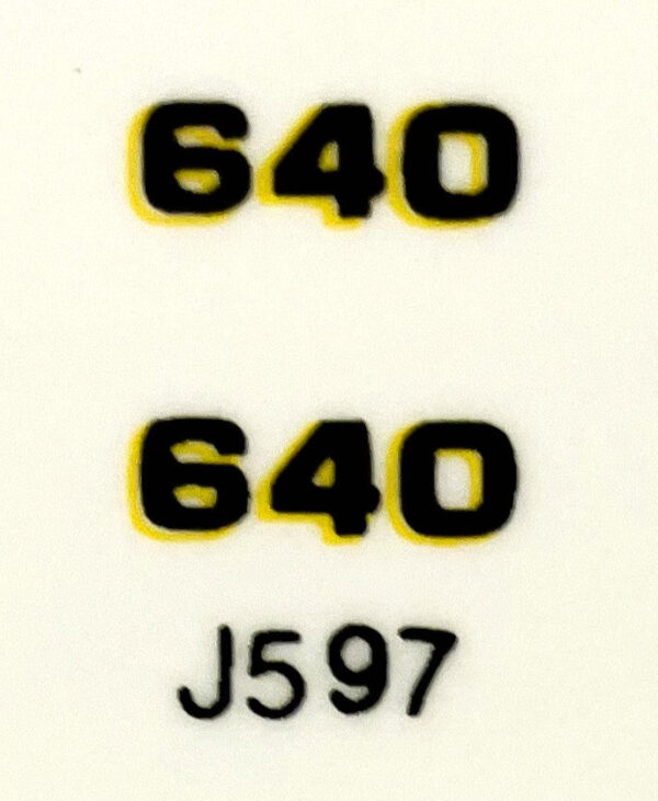 Decal 1/16 John Deere Loader 640 Outlined Model Numbers - DJ597