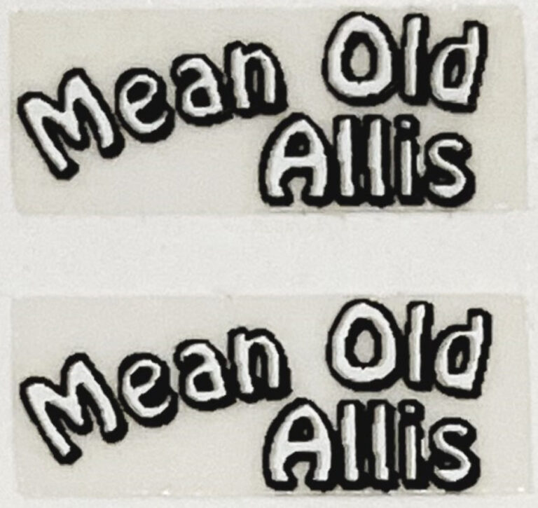 Decal 1/64 Mean Old Allis Decals (White, Black) (Pair) DX653 Midwest