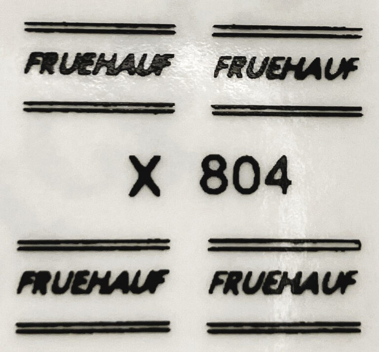 Decal 1/64 Fruehauf - Black - DX804 - Midwest Decals & Farm Toys