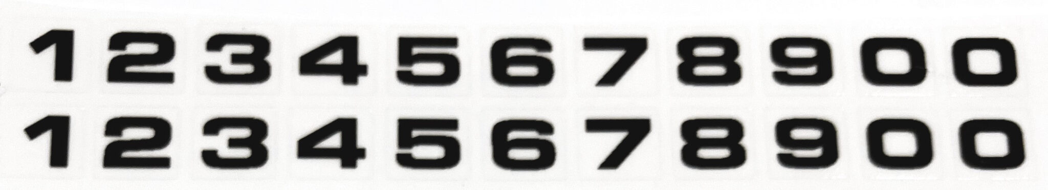 Decal Number Set - Black 1/4 inch - DX909L - Midwest Decals & Farm Toys