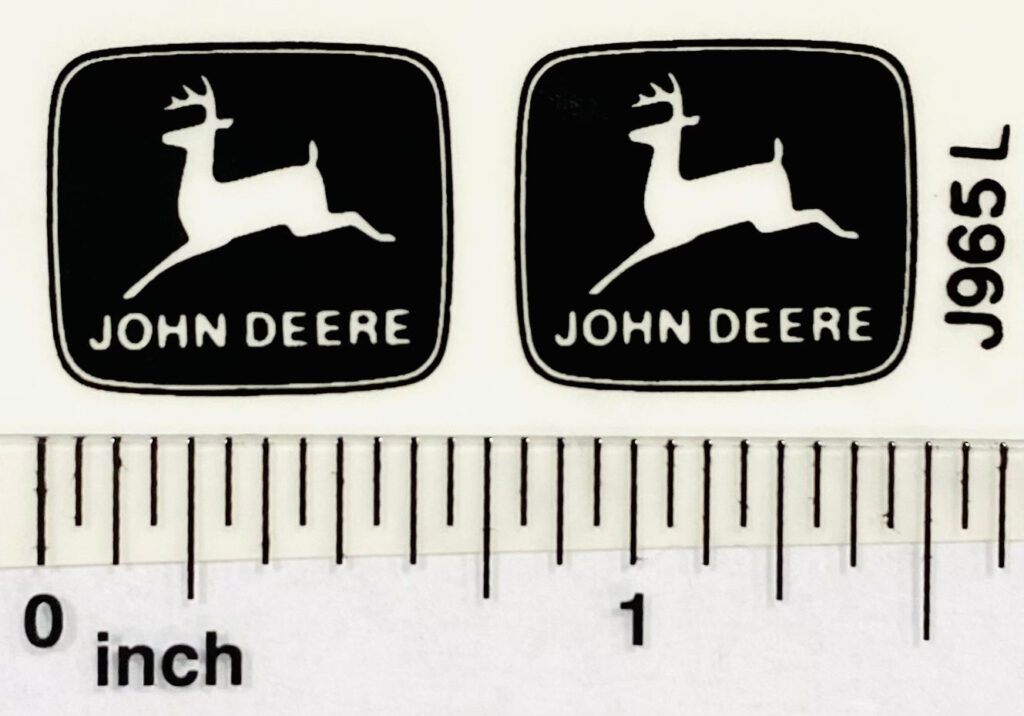 Decal John Deere Logo Black 11/16" DJ965L Midwest Decals & Farm Toys