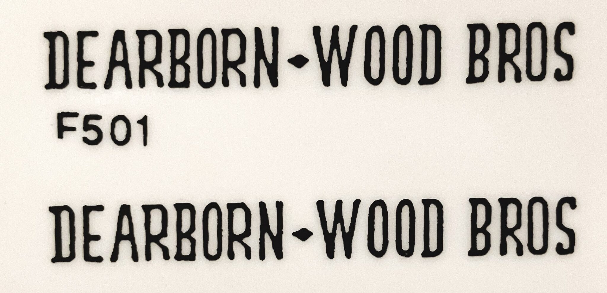 Decal 1/16 DearbornWood Bros (black) DF501 Midwest Decals & Farm Toys