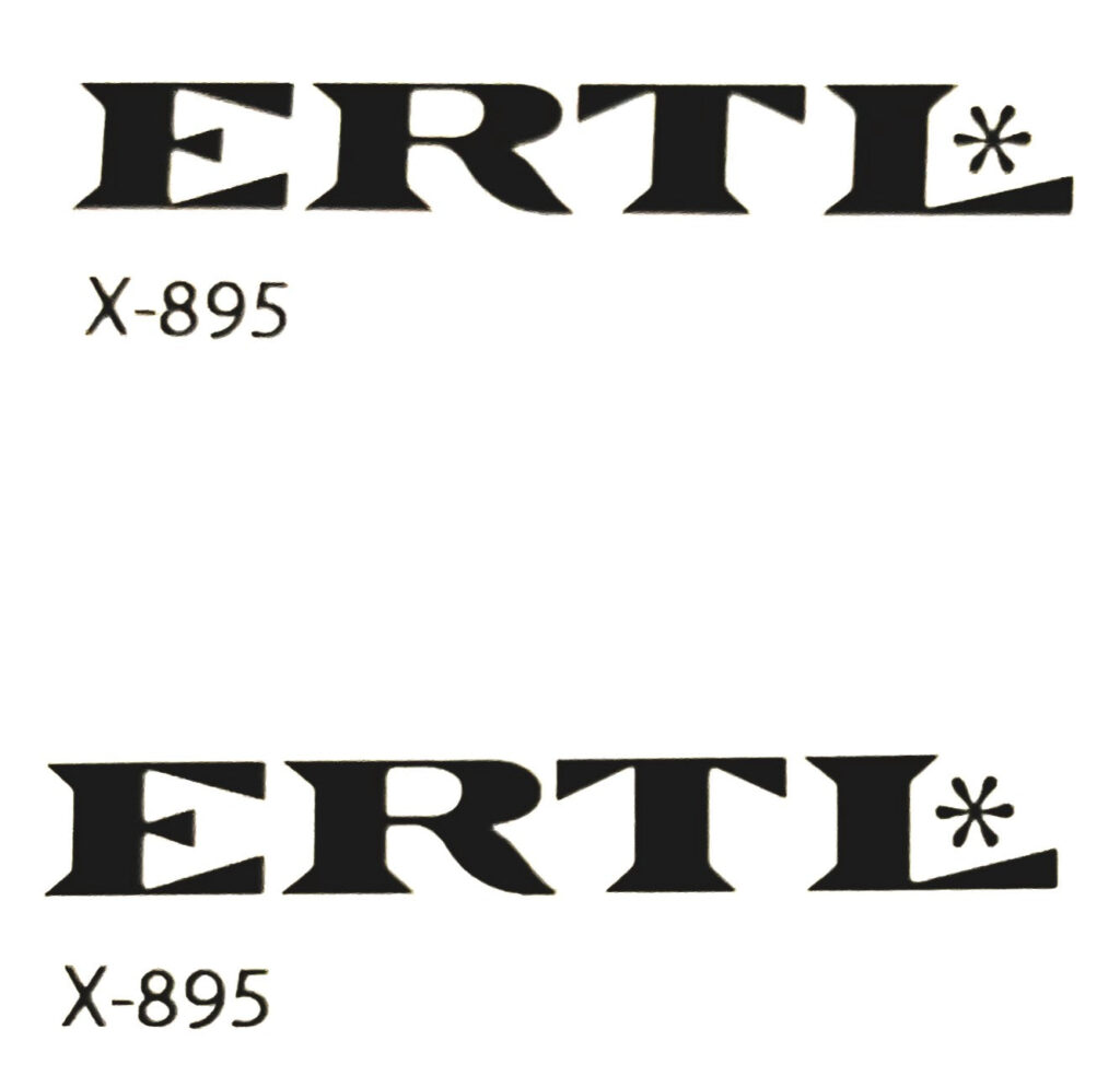 Decal Ertl with star black - DX895 - Midwest Decals & Farm Toys