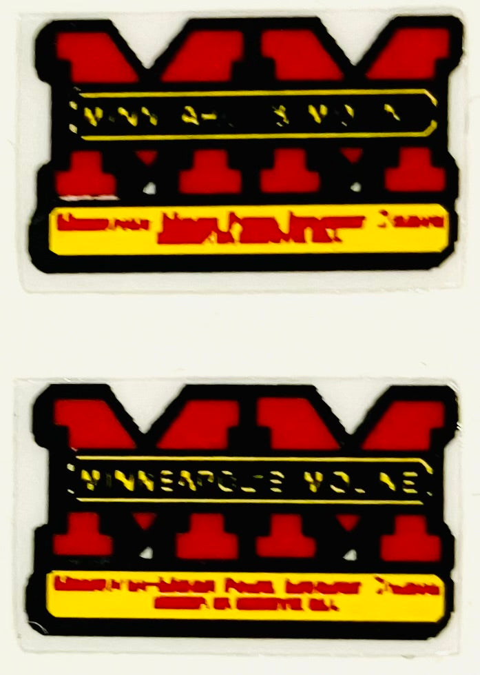 Minneapolis Moline Red/Yellow Tractor Decal – Made In USA – For Bale Wagons, Combines, Cotton Pickers