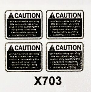 Decal 1/16 CAUTION white - DX703