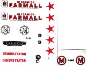 Decal 1/08 Farmall M Demonstrator Set (red print) DI662