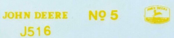 Decal 1/16 John Deere Mower No. 5 Set (yellow) DJ516