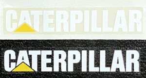 Decal Caterpillar Logo (white, yellow triangle) on clear 1 5/8" DCT941