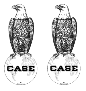 Decal Case Eagle (black on clear) 7/8" tall DC996