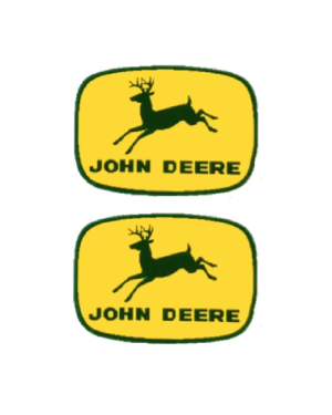 Decal John Deere Logo 4 legged deer green on yellow - 7/8" - DJ956