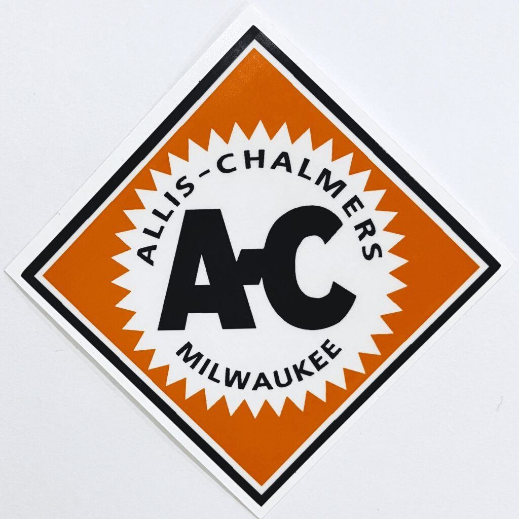 Decal Allis Chalmers Logo Diamond (orange w/blue letters) 3 3/4