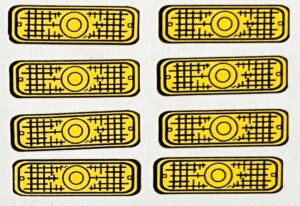 Decal 1/16 Warning Lights - Yellow Long 9/16" DX233L