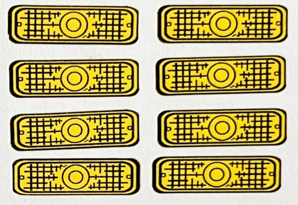 Decal 1/16 Warning Lights - Yellow Long 9/16" DX233L