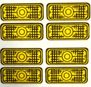 Decal 1/16 Warning Lights - Yellow, Black DX233Y