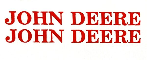 Decal John Deere red 1/12 scale 1 1/2" - DJ1910