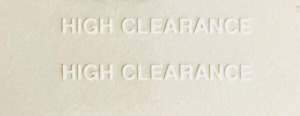 Decal High Clearance (white) 3/4"- DI966