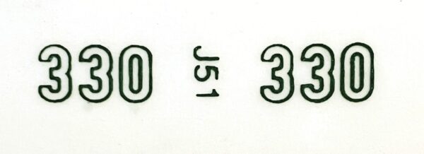 Decal 1/16 John Deere 330 Model Numbers (green) DJ51
