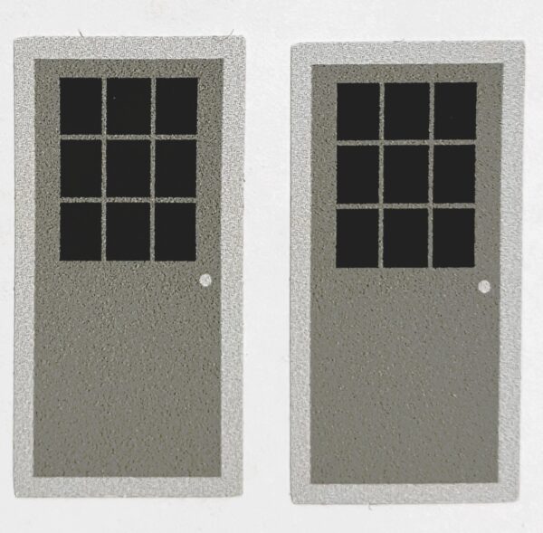 Decal 1/64 Door with 9 Pane Window Grey - 1 1/4" tall DX4751A
