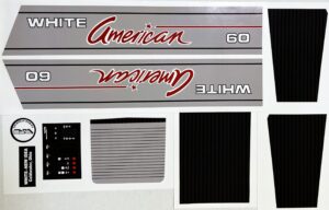 Decal White American 60 Pedal Tractor - DPO5703