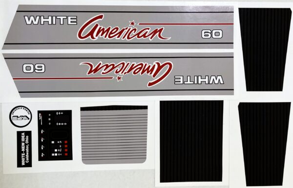 Decal White American 60 Pedal Tractor - DPO5703