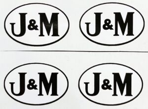 Decal 1/16 J & M Logo - 1 1/4" DX251L