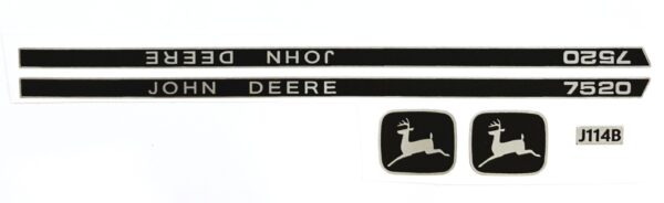 Decal 1/16 John Deere 7520 long stripe set Black & Silver-DJ114BS