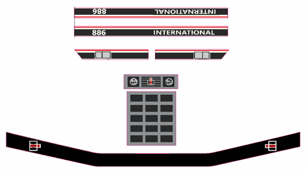 Decal 1/64 IH 886 Tri Stripe Set (Newest) DI-776N
