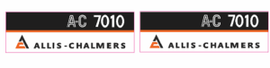 Decal 1/16 Allis Chalmers 7010 Model numbers (maroon belly) - DA21T