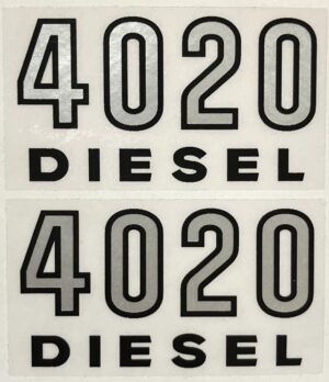 Decal John Deere 4020 Model Numbers for Pedal Tractor Black & Silver - DPJ2023BX