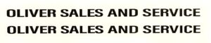 Decal 1/16 Oliver Sales and Service DO811R