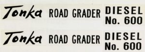 Decal Tonka Road Grader Diesel No. 600 (Pair) - DTK202