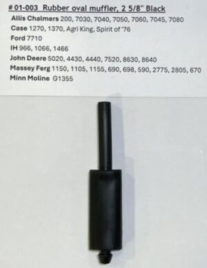 Muffler Oval Black Rubber 2 5/8" M003