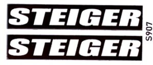 Decal Steiger Logo (white on black) 2" - DS907