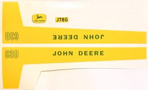 Decal 1/16 John Deere 630 Hood Panel - DJ78G
