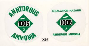 Decal 1/16 Anhydrous Ammonia - Green Print - DX25B